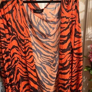 AKIRA Vibrant Orange and Black Top